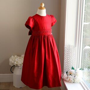 Strasburg Red Silk Dress Size 6/7 Flower Girl Party Portrait Recital RARE NWT